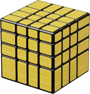 Willking Mirror Cube 4x4x4 Speed Cube 4x4 Mirror Blocks Cube Different Shapes Golden Cube
