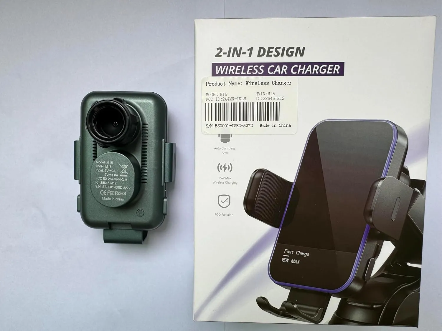 Wireless Car Charger,【7 Colored LED Backlit】 15W Auto Clamping Phone Mount Holder fit for iPhone 15 14 13 12 Mini Pro Max 11 XR XS X, Samsung Galaxy S23 Ultra S22 S21  S10  Note 20, etc - Green