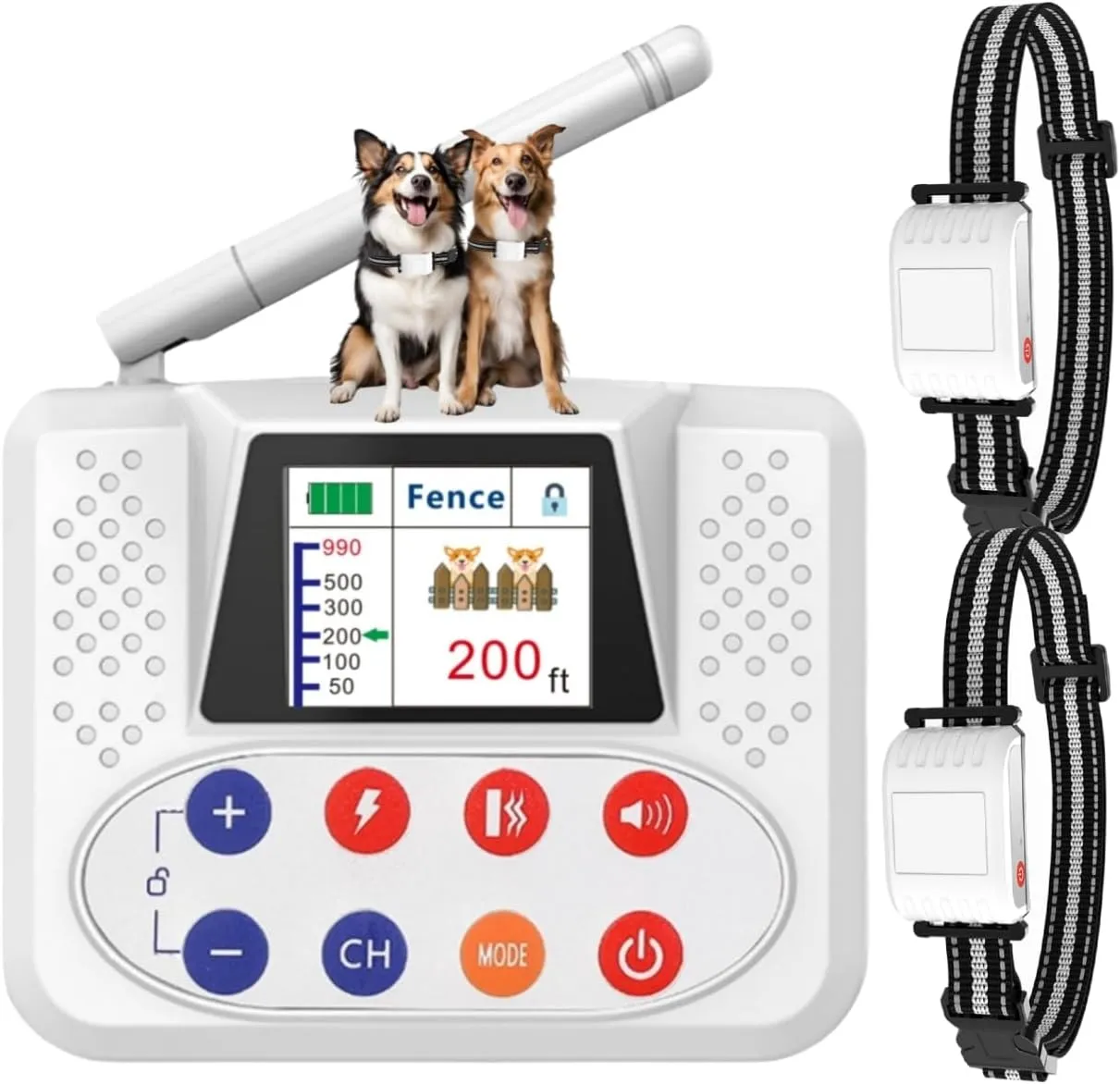 Wireless Dog Fence System, 2025 Electric Fence for Dog & Training Collar with Big LCD Screen, Portable Wireless Fence with 2.4GPFC Antenna, Waterproof & Adjustable Dog Perimeter Collar