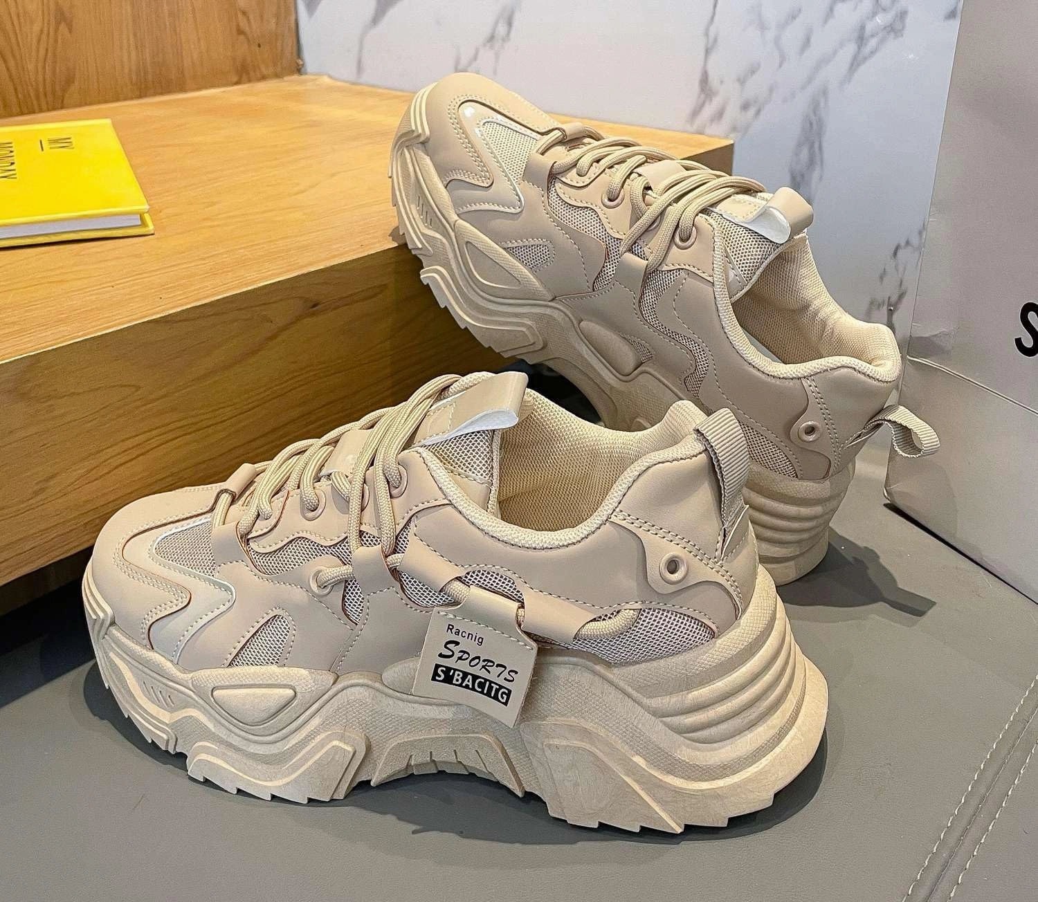 Women's Fashion Comfort Sport Breathable Mesh Platform Sneakers Casual Running Walking Shoes 5.5-8.5