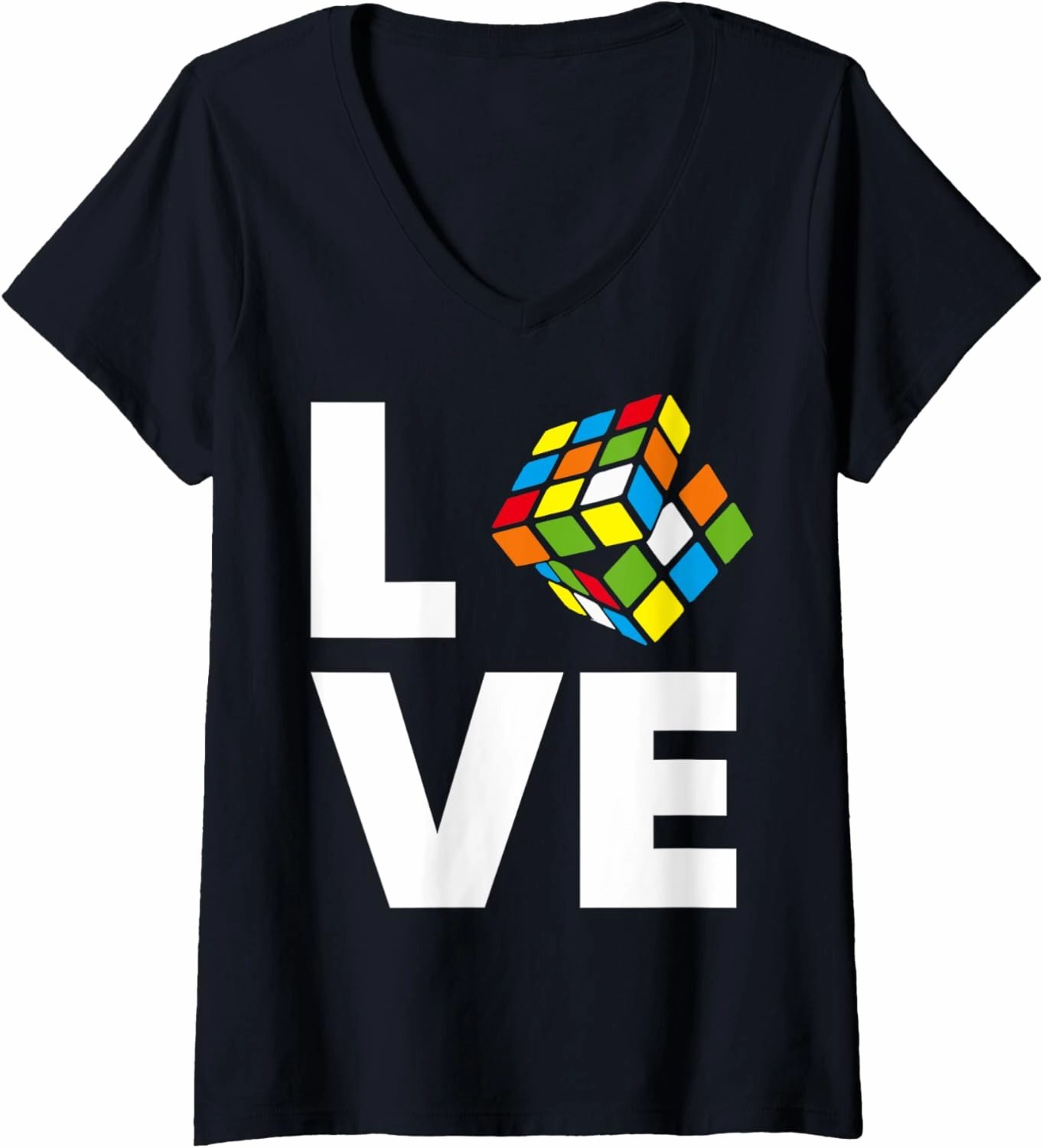 Womens Competitive Puzzle - Cuber - Speed Cubing - Puzzles - Cubing V-Neck T-Shirt