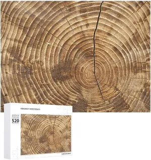 Wood Grain Texture Puzzles 520 Pieces Personalized Jigsaw Puzzles Wood Grain Texture Photo Puzzle Challenging Picture Puzzle for Adults Personaliz Jigsaw with Storage Bag (20.5" X 15")