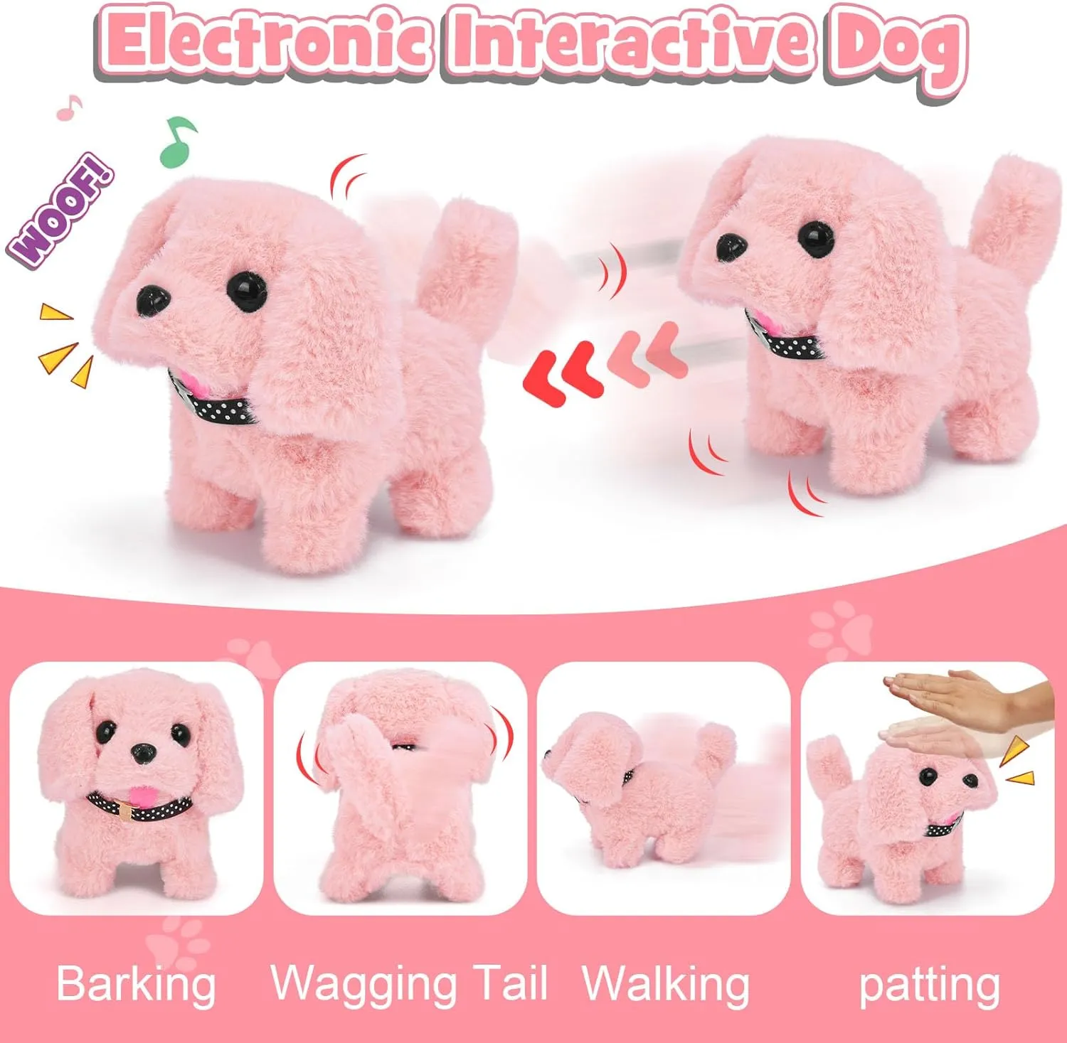 Wooden Doctor Kit & Dog Toys for Kids Toddlers Girls Boys 3 4 5 6 Years Old, Walking Barking Stuffed Dog & Doctor Costume & Veterinarian Pretend Play Set, Gifts for Boys Girls 3 4 5 6 