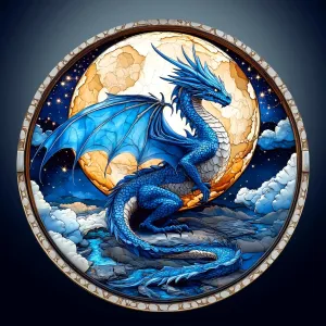 Wooden Dragon Puzzles - Unique Shaped Wooden Jigsaw Puzzles for Adults - Moonlit Blue Dragon Wooden Puzzles - Animal Wooden Puzzle Creative Birthday Gifts - Puzzle Toys - 100pcs