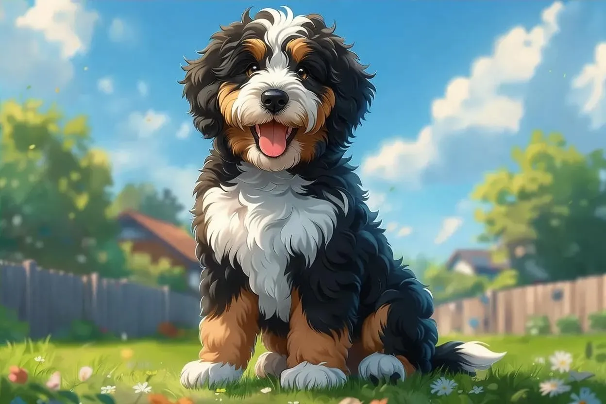 Wooden Jigsaw Puzzle 1000 Piece Bernedoodle Anime Wooden Jigsaw Puzzles Challenging Educational Fun Interactive Toys for Family Creative Gift