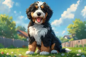 Wooden Jigsaw Puzzle 1000 Piece Bernedoodle Anime Wooden Jigsaw Puzzles Challenging Educational Fun Interactive Toys for Family Creative Gift