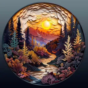 Wooden Puzzles for Adults, Unique Animal Shaped Sunset Forest Adult Puzzle, 3D Vision Wooden Jigsaw Puzzles Adult, Challenging Creative Gifts Family Games 11.4 * 11.4in 200pcs