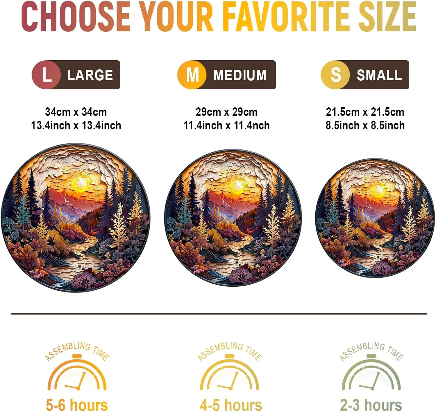 Wooden Puzzles for Adults, Unique Animal Shaped Sunset Forest Adult Puzzle, 3D Vision Wooden Jigsaw Puzzles Adult, Challenging Creative Gifts Family Games 11.4 * 11.4in 200pcs