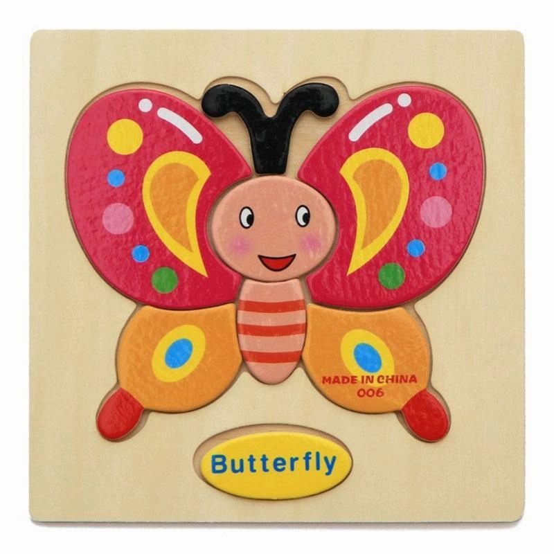 Wooden 3D Stevvex Modern Interesting Baby Learning Puzzles for Children Cartoon Animal Fruit Puzzles Intelligence Kids Children Educational Toy