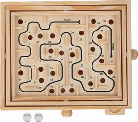 Wooden Ball Game Maze Game Toy Wood Maze Game Wooden Labyrinth Toy Game for Elderly Adults Girls Boys and Girls