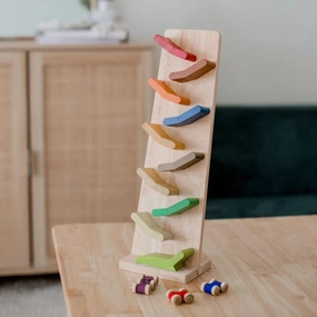 Wooden Colorful Zig Zag Racing Car