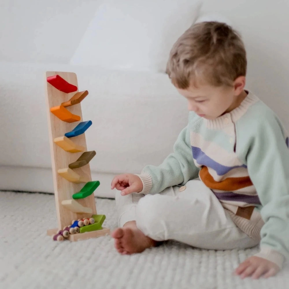 Wooden Colorful Zig Zag Racing Car