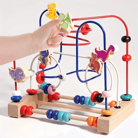 Wooden Dinosaur Bead Maze – Montessori Educational Toy for Kids