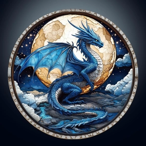 Wooden Dragon Puzzles - Unique Shaped Wooden Jigsaw Puzzles for Adults - Moonlit Blue Dragon Wooden Puzzles - Animal Wooden Puzzle Creative Birthday Gifts - Puzzle Toys - 200pcs