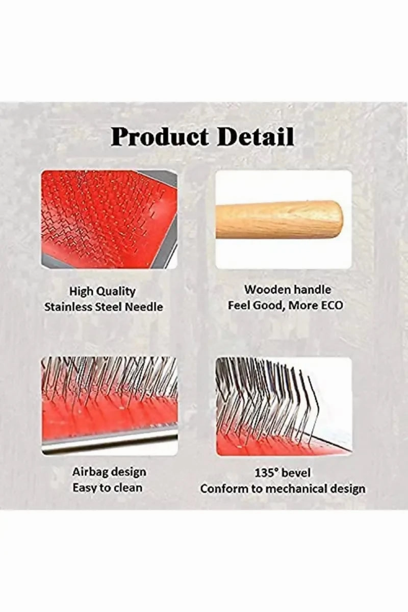 Wooden Handle Pet slicker Brush For Pet Hair Removal