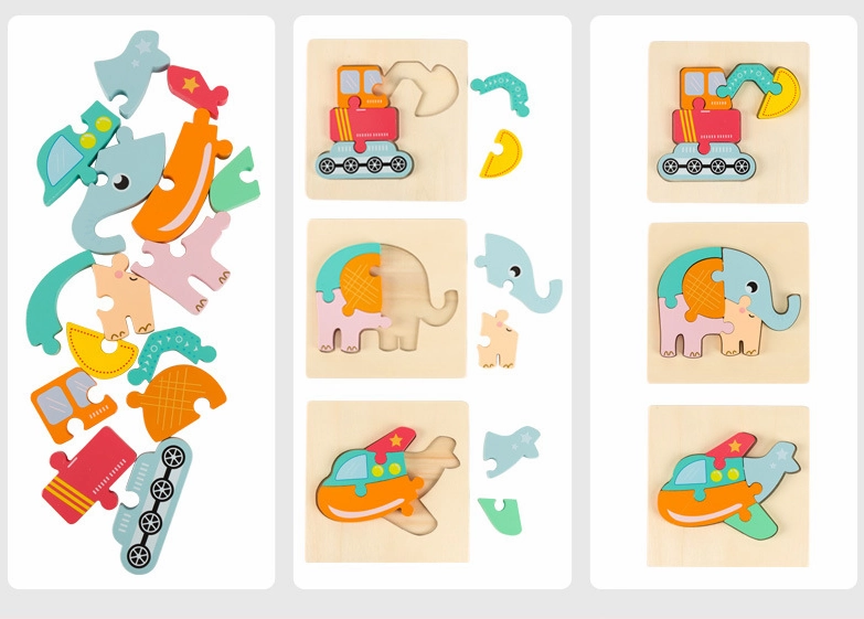 Wooden Jigsaw Puzzle Blocks Wooden Puzzle Toys for Toddlers