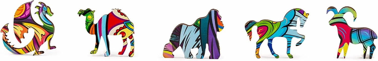 Wooden Jigsaw Puzzle for Adults and Kids - Hare, Animal-Shaped Fantasy Puzzle, 188 Unique Shaped Pieces, Size King (17.3" x 15")