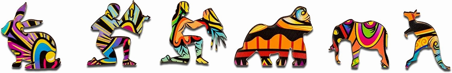 Wooden Jigsaw Puzzle for Adults and Kids - Turtle, Reptile-Shaped Fantasy Puzzle, 171 Unique Shaped Pieces, Size King (12.2" x 20.5")