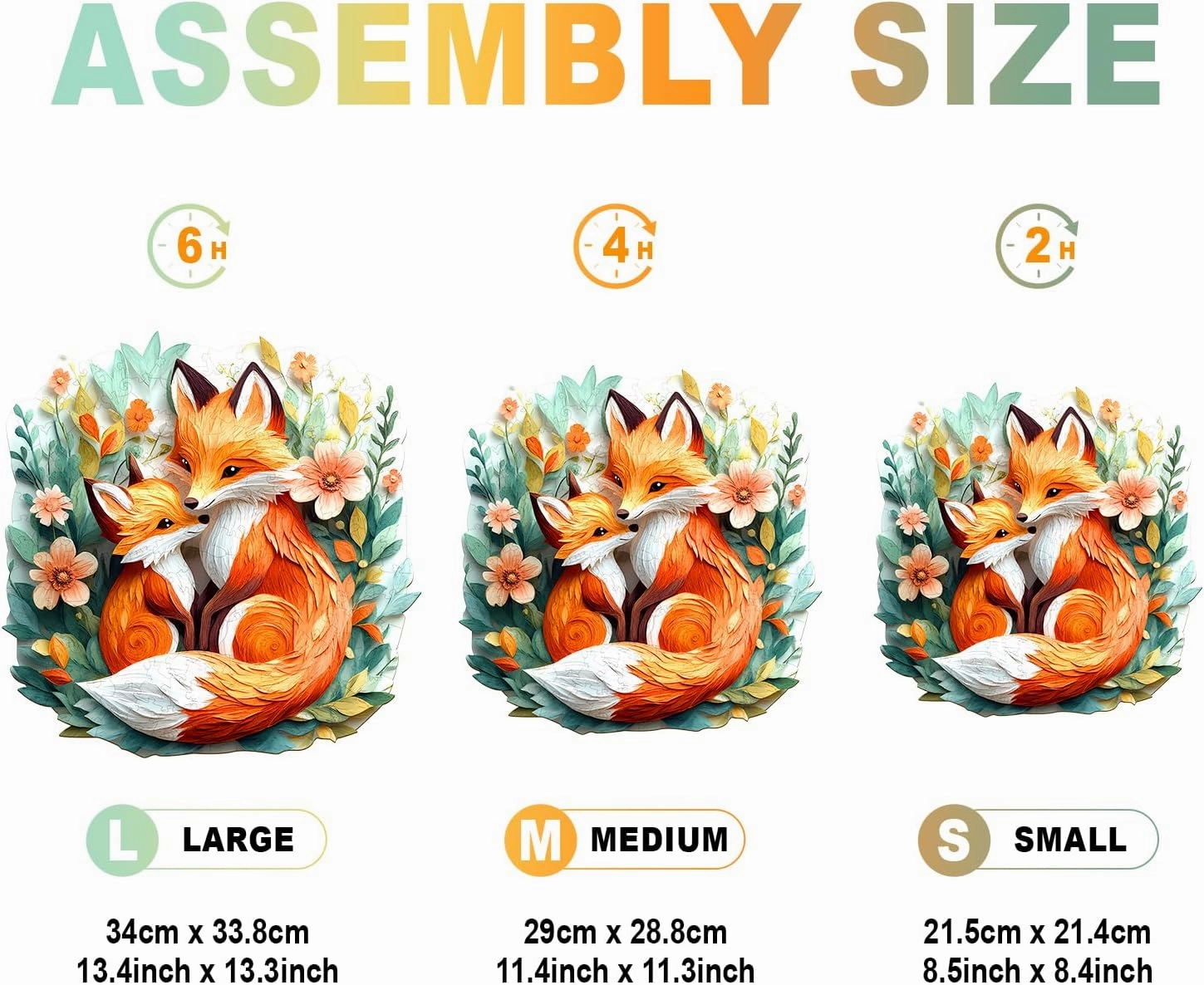 Wooden Puzzles for Adults - Parent Child Fox Wooden Jigsaw Puzzles - Unique Shaped Wooden Jigsaw Puzzles - Animal Wooden Puzzle Creative Gifts - Puzzle Toys - (100pcs)