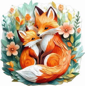 Wooden Puzzles for Adults - Parent Child Fox Wooden Jigsaw Puzzles - Unique Shaped Wooden Jigsaw Puzzles - Animal Wooden Puzzle Creative Gifts - Puzzle Toys - (100pcs)