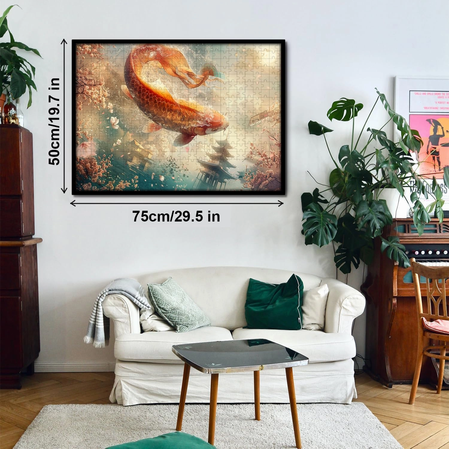 Wooden Puzzles for Adults Jigsaw 500 Piece Koi Fish 500 Piece Puzzle Art for Family Fun Adult Kids Puzzle Games