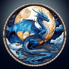 Wooden Puzzles for Adults, Unique Animal Shaped Moonlit Blue Dragon Adult Puzzle, 3D Vision Wooden Jigsaw Puzzles Adult, Challenging Creative Gifts Family Games 8.5 * 8.5in 100pcs