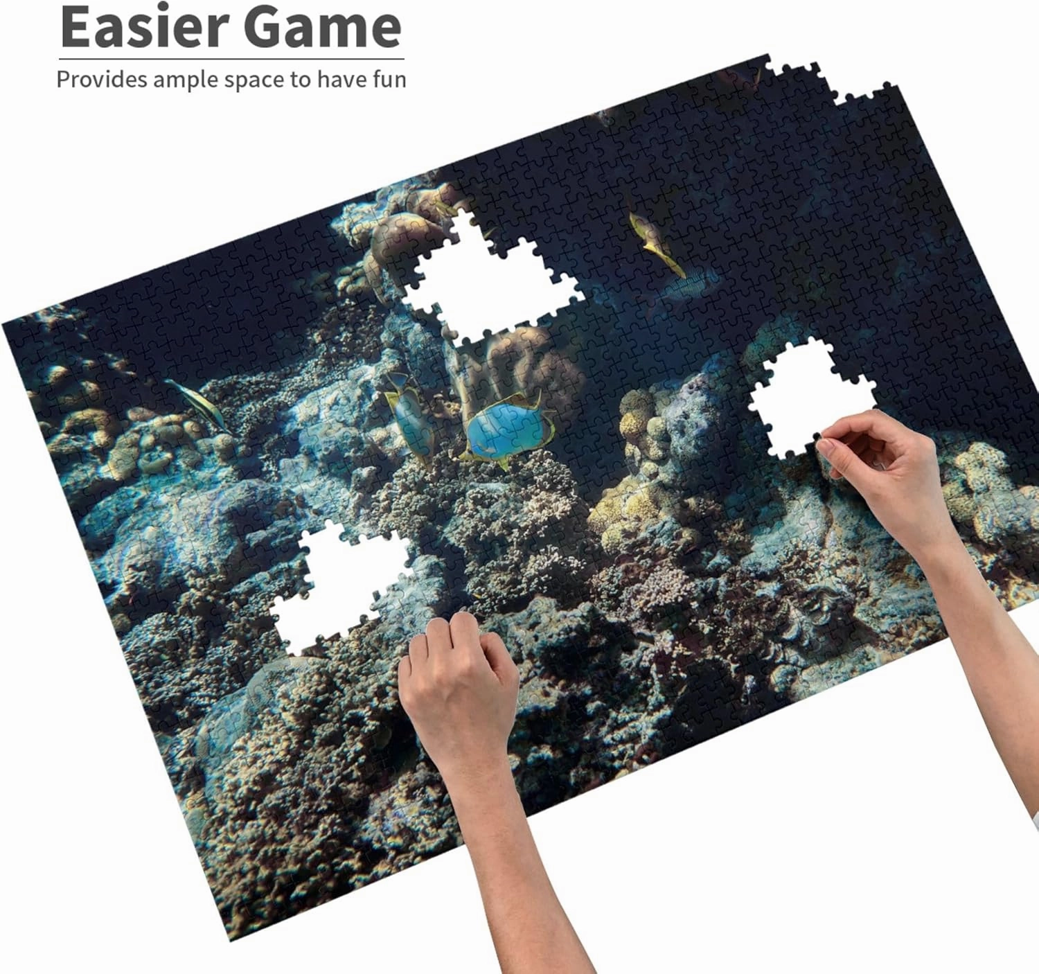 Wooden Puzzles Underwater Fish 1000 Piece Mother's Day Children's Day Exercise Patience Puzzle Game - Education Intellectual Puzzle Game Toys Gift