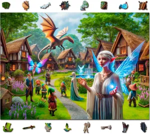 WOODEN.CITY Fantasy Country Wooden Puzzle 1000 Piece – Premium Jigsaw Puzzle for Adults, Made in The EU, Size 21.25 in x 15.5 in