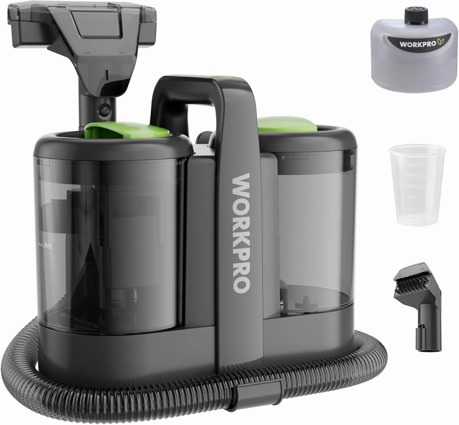 WORKPRO Portable Carpet Spot and Upholstery Cleaner, 13KPa Upholstery Cleaner with 54oz Water Tank & Versatile Tools, Spot Cleaner for Carpet, Upholstery, Rugs and Car