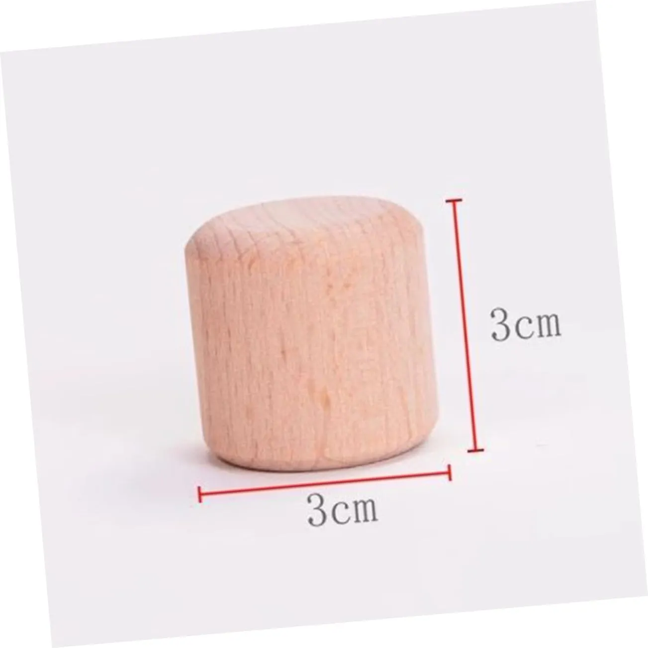 Yardwe 20Pcs Geometric Wood Blocks Smooth Beech Cylinder Building for Education for DIY Crafts and Creative Play
