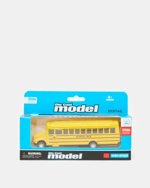 Yellow Pull Back Die Cast School Bus