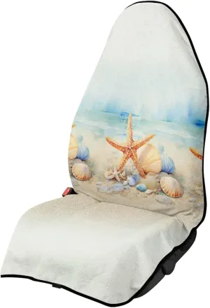 Yewattles Waterproof Stain Resistant Car Seat Cover with Beach Starfish Pattern for Dog Kid Swimming Hiking Running Beach Outdoor Activities Universal Fit Van Truck SUV Sedan