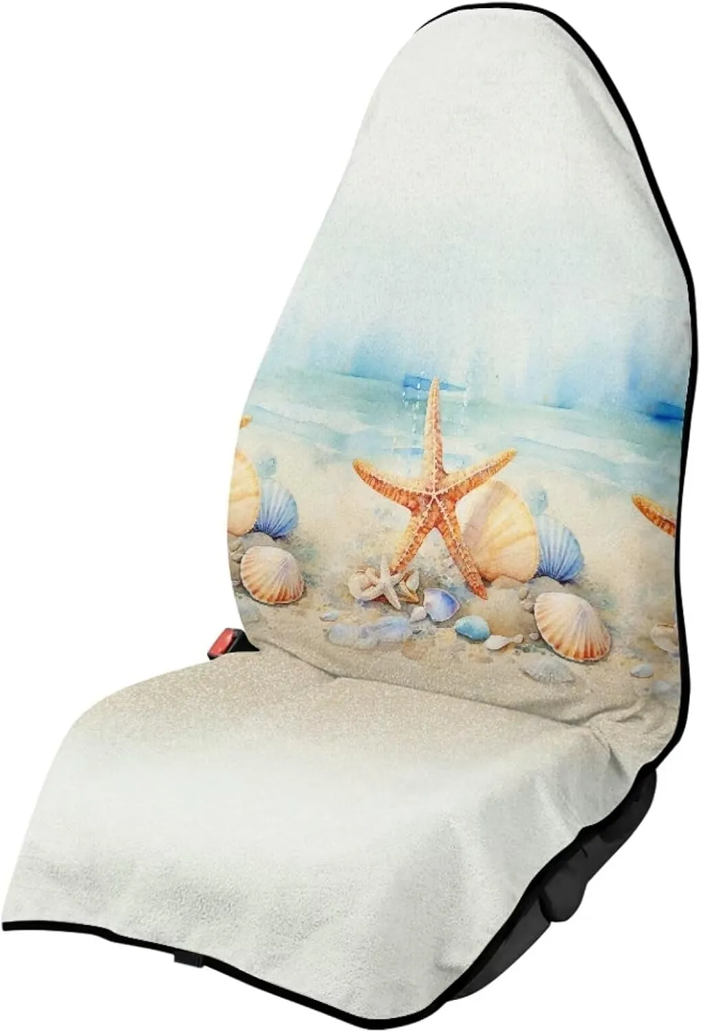 Yewattles Waterproof Stain Resistant Car Seat Cover with Beach Starfish Pattern for Dog Kid Swimming Hiking Running Beach Outdoor Activities Universal Fit Van Truck SUV Sedan