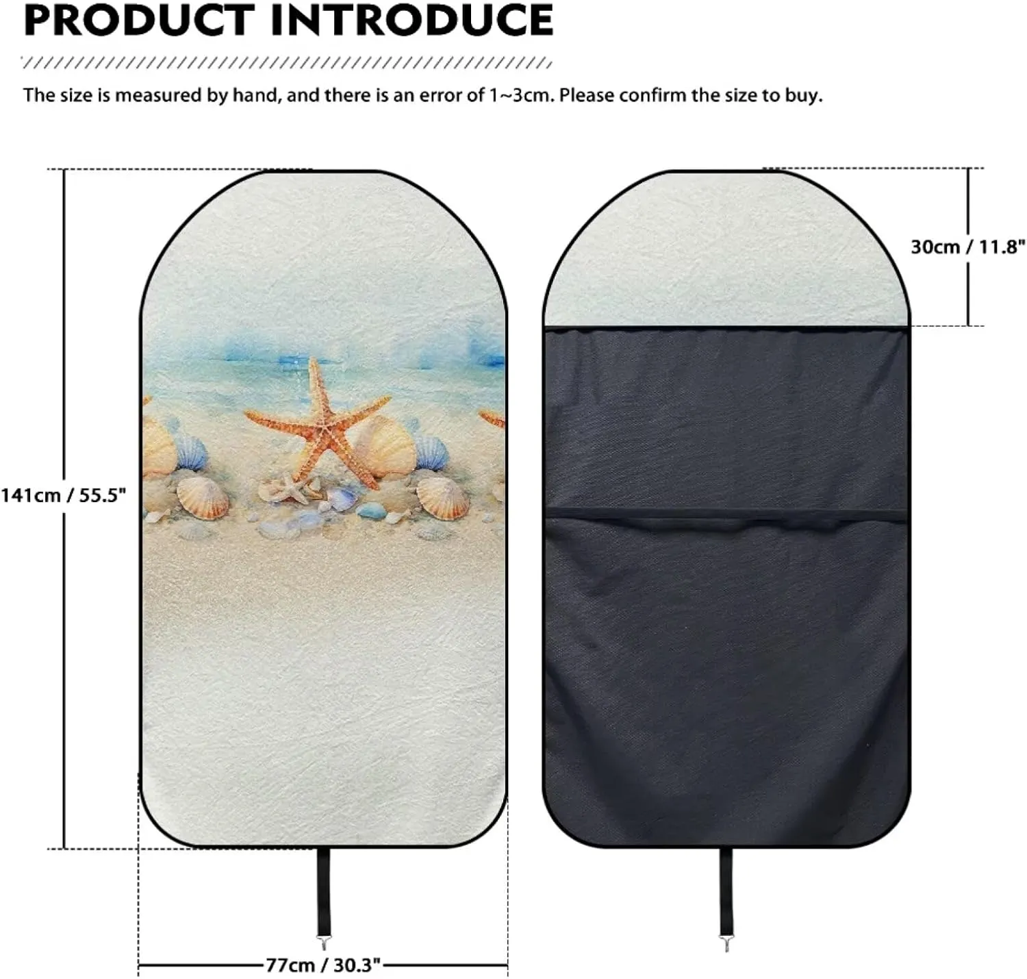 Yewattles Waterproof Stain Resistant Car Seat Cover with Beach Starfish Pattern for Dog Kid Swimming Hiking Running Beach Outdoor Activities Universal Fit Van Truck SUV Sedan