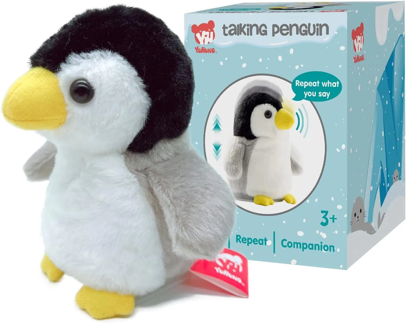 YH YUHUNG Talking Penguin Plush Toy - Interactive Plush Animal Repeating Kids Toy