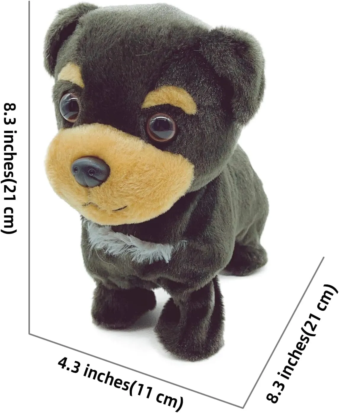 YH YUHUNG Walking and Barking Toy Dog with Remote Control Leash Puppy Interactive Stuffed Animated Dog Toys for Kids Gift(Black)