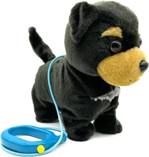 YH YUHUNG Walking and Barking Toy Dog with Remote Control Leash Puppy Interactive Stuffed Animated Dog Toys for Kids Gift(Black)