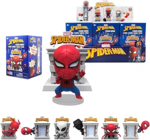 YuMe Spider-Man Tower Series Hero Box - Blind Box (6 Pack) 3" Collectible Toy Figures, Marvel Superhero Movie Inspired Set, Collectible Figurines for Adults, Boys, Girls, and Kids Ages 8 