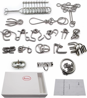 Zooshine 18 Sets Metal Brain Puzzles Teasers IQ Toys,Metal Puzzles Games for Adults Kids