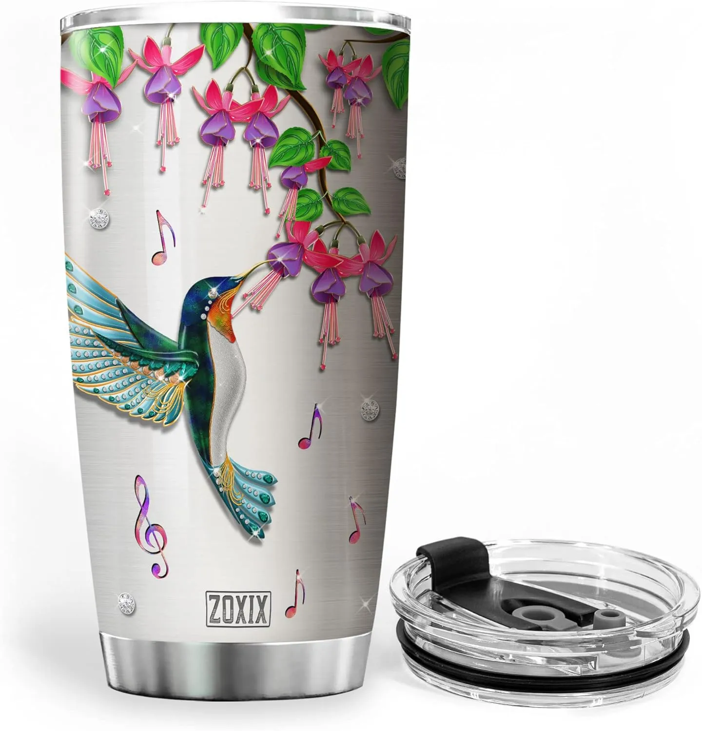 ZOXIX Hummingbird Sympathy Gifts I Believe There Are Angels Hummingbird Insulated Tumbler Stainless Steel Cup Jewelry Style Remembrance Gifts For Loss Of Loved One