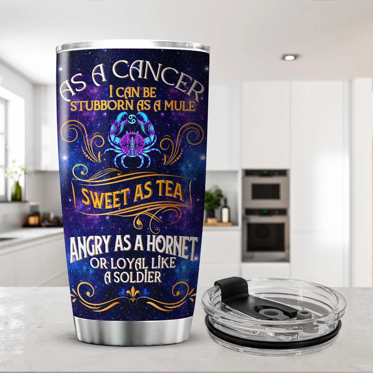 ZOXIX Personalized Tumbler 20 Oz Custom Zodiac Cup With Name Astrological Sign Constellation Birthday Gift Galaxy Aries Gemini Leo Virgo Libra Taurus Scorpio Cancer Astrology Mug