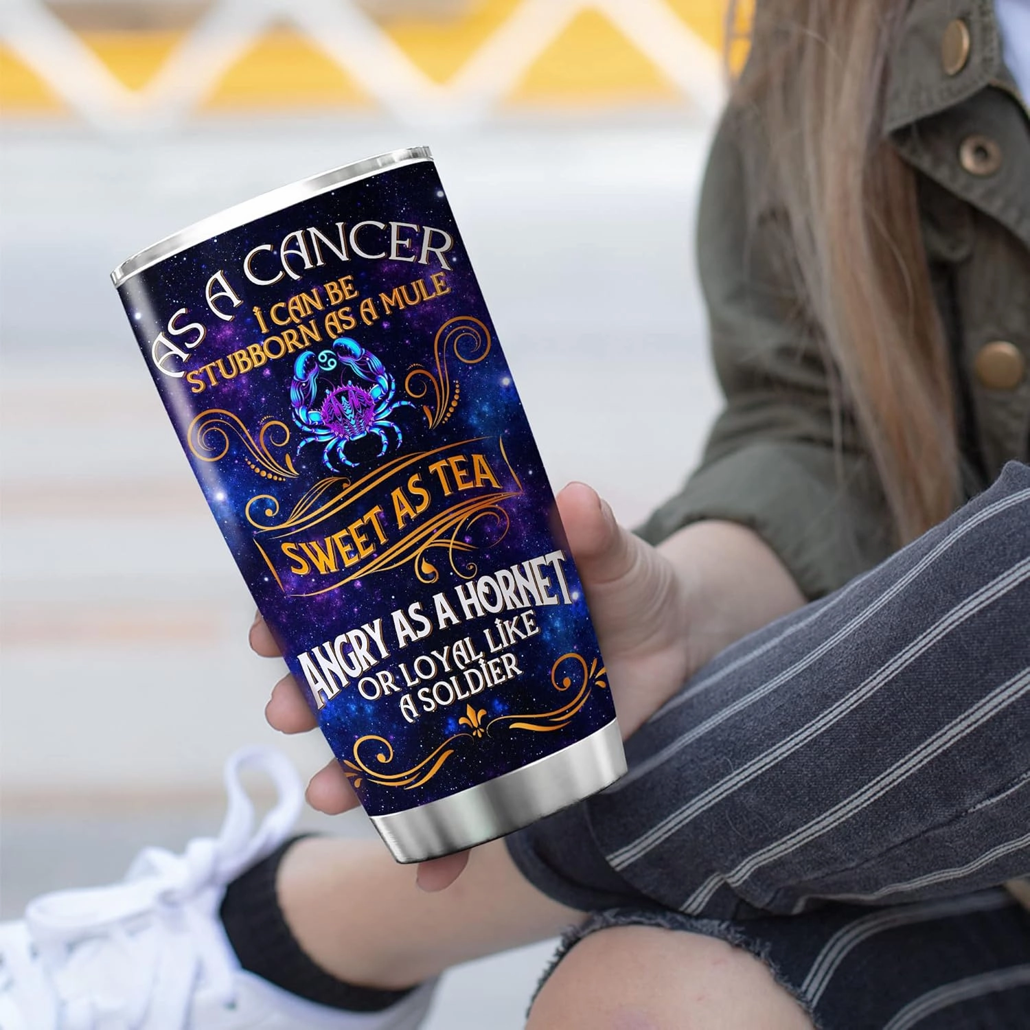 ZOXIX Personalized Tumbler 20 Oz Custom Zodiac Cup With Name Astrological Sign Constellation Birthday Gift Galaxy Aries Gemini Leo Virgo Libra Taurus Scorpio Cancer Astrology Mug